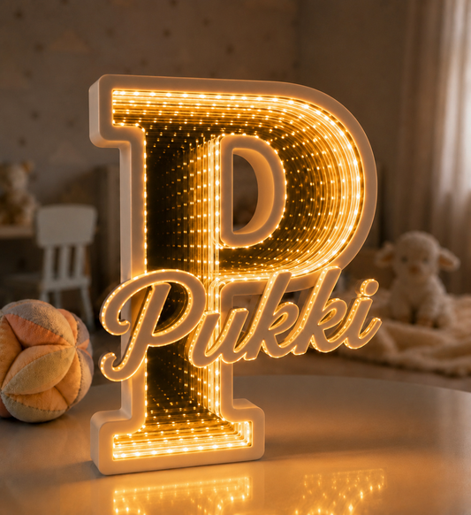 Infinity Mirror Initial Letter with Custom Name