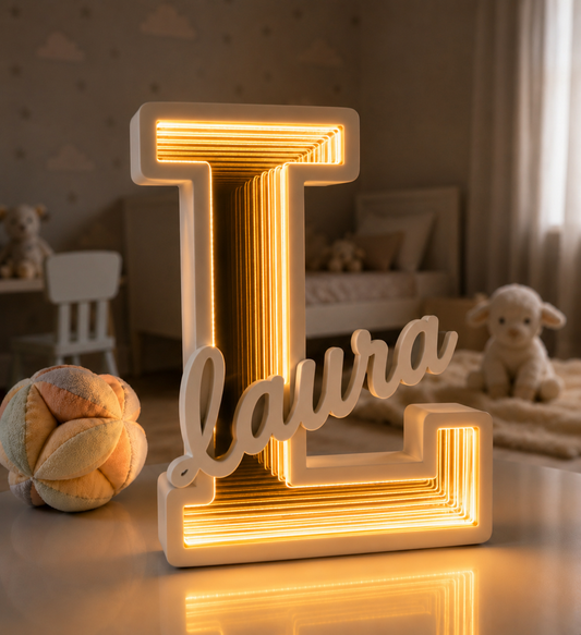 Infinity Mirror Initial Letter with Custom Name