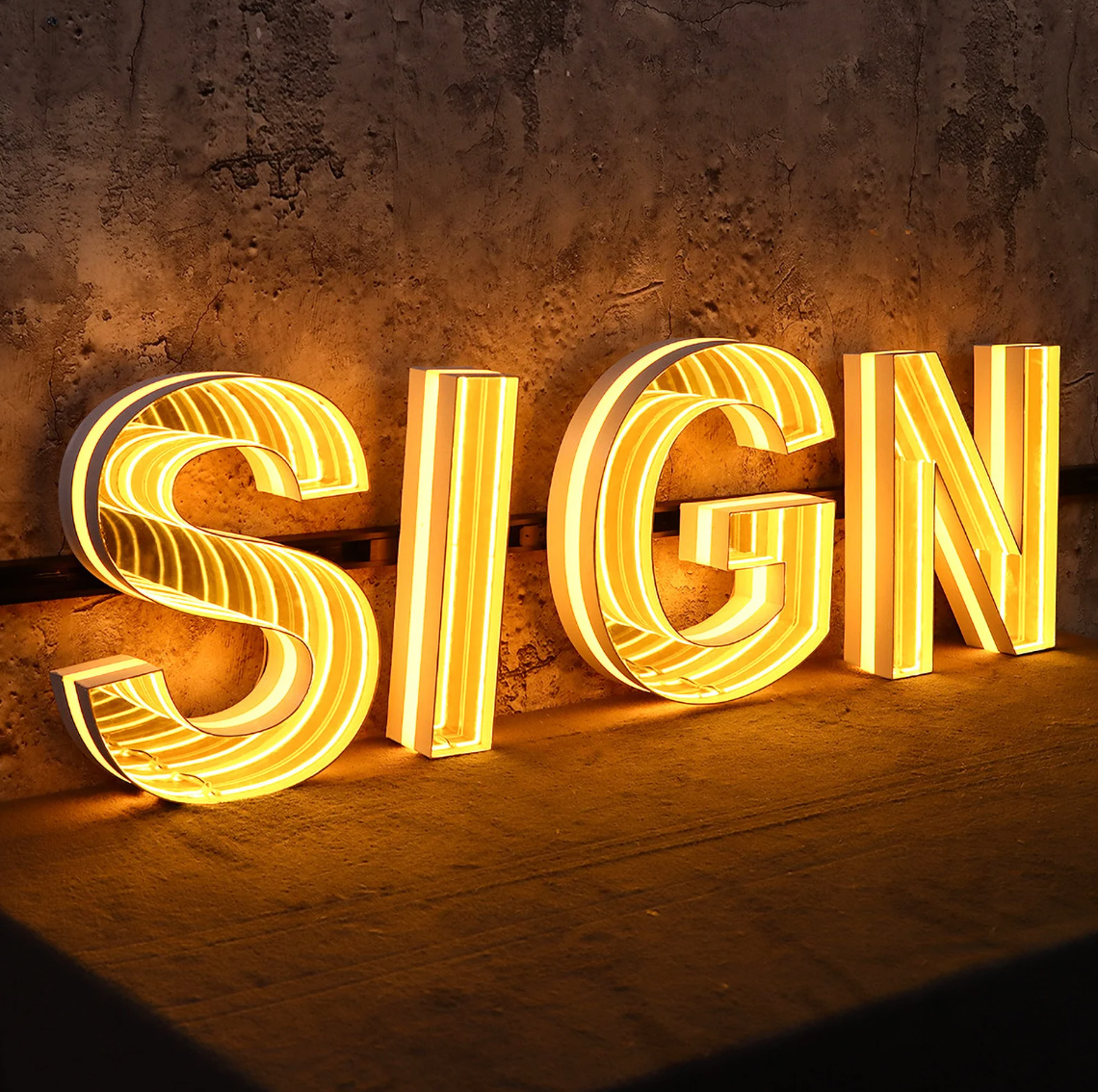 Custom Infinity Mirror Sign,LED Track Channel Letters,3D Infinity Mirror Sign,Custom Led Sign For Business
