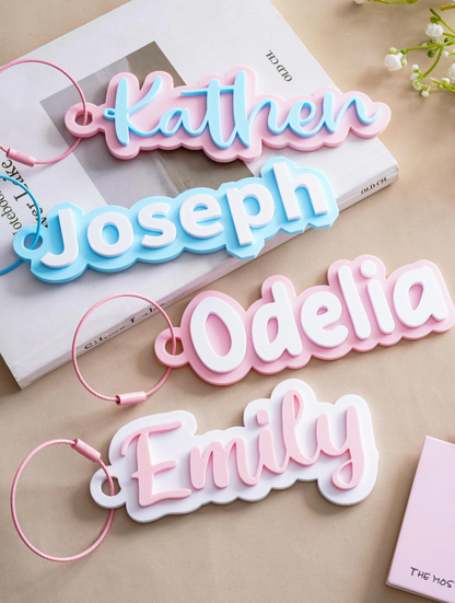 Personalization 3D Printed Name tags,Custom luggage keychain,Water bottle tags,Back to school gift