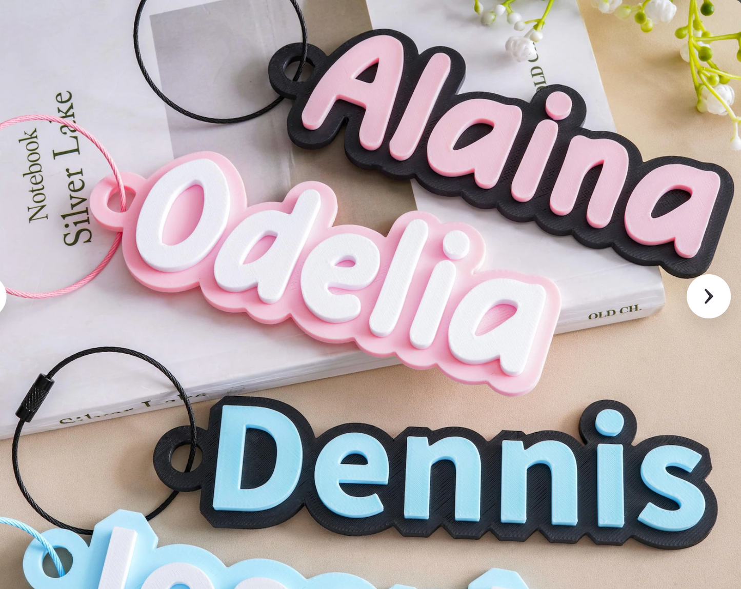 Personalization 3D Printed Name tags,Custom luggage keychain,Water bottle tags,Back to school gift