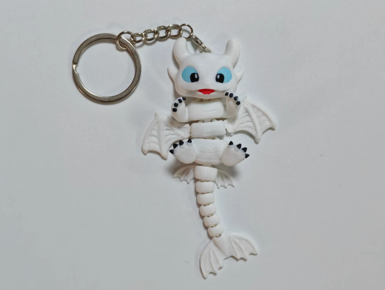 Toothless Light Fury, articulated keychain