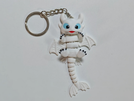 Toothless Light Fury, articulated keychain