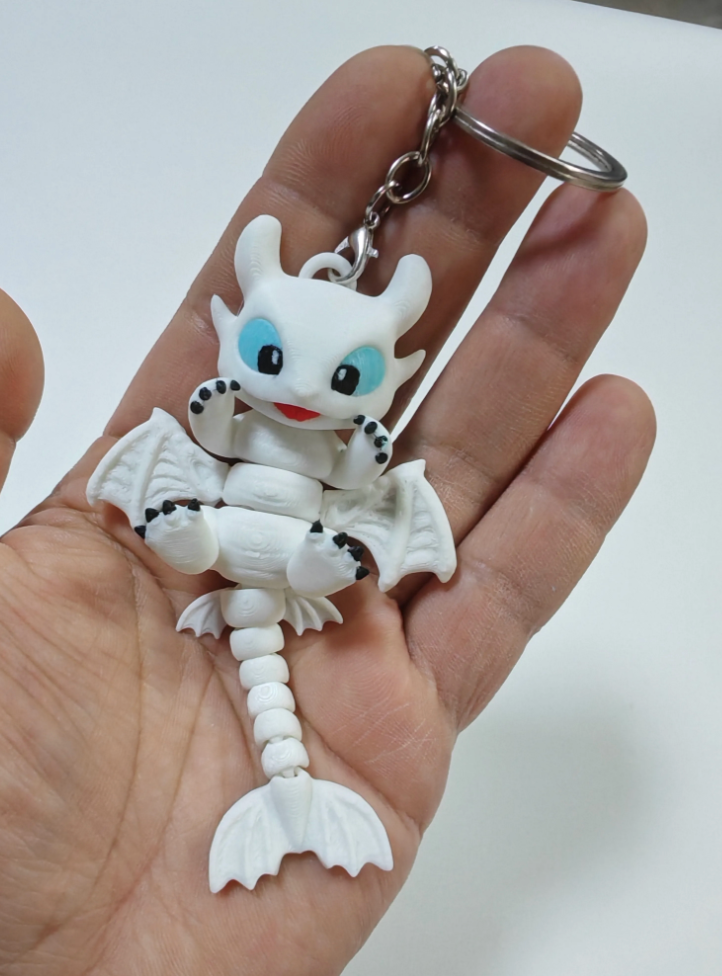 Toothless Light Fury, articulated keychain