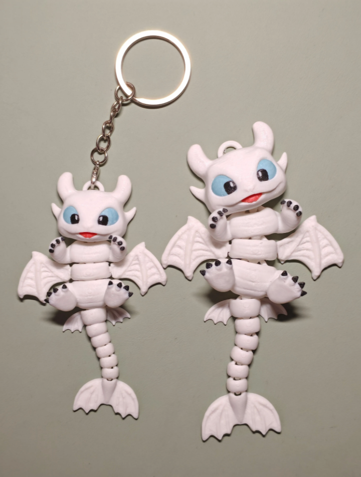 Toothless Light Fury, articulated keychain