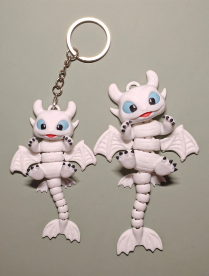 Toothless Light Fury, articulated keychain