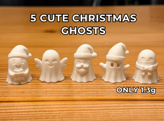 Cute Christmas ghosts - 5 cute and chunky ghosts