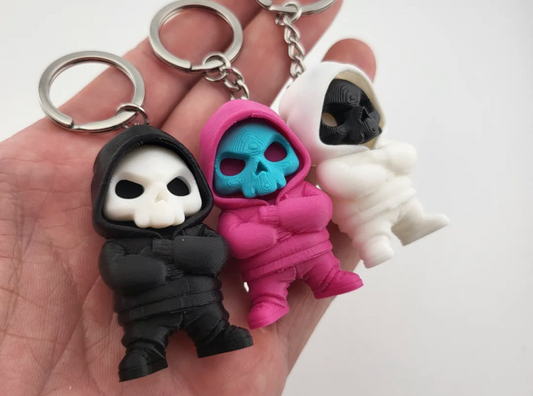 Street Skull Keychains – Action Toy Hoodie Figures