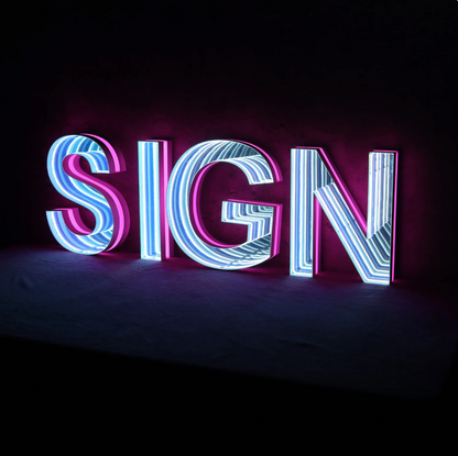Custom Infinity Mirror Sign,LED Track Channel Letters,3D Infinity Mirror Sign,Custom Led Sign For Business