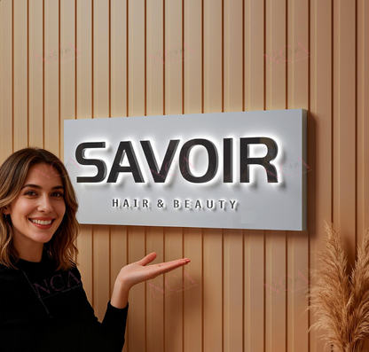 3D Backlit Sign, Business LOGO Sign,Custom logo Sign,Beauty Salon Sign,3d letter sign,Custom backlit sign,Wall logo sign,3D logo,Custom sign