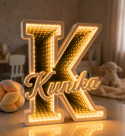 Infinity Mirror Initial Letter with Custom Name