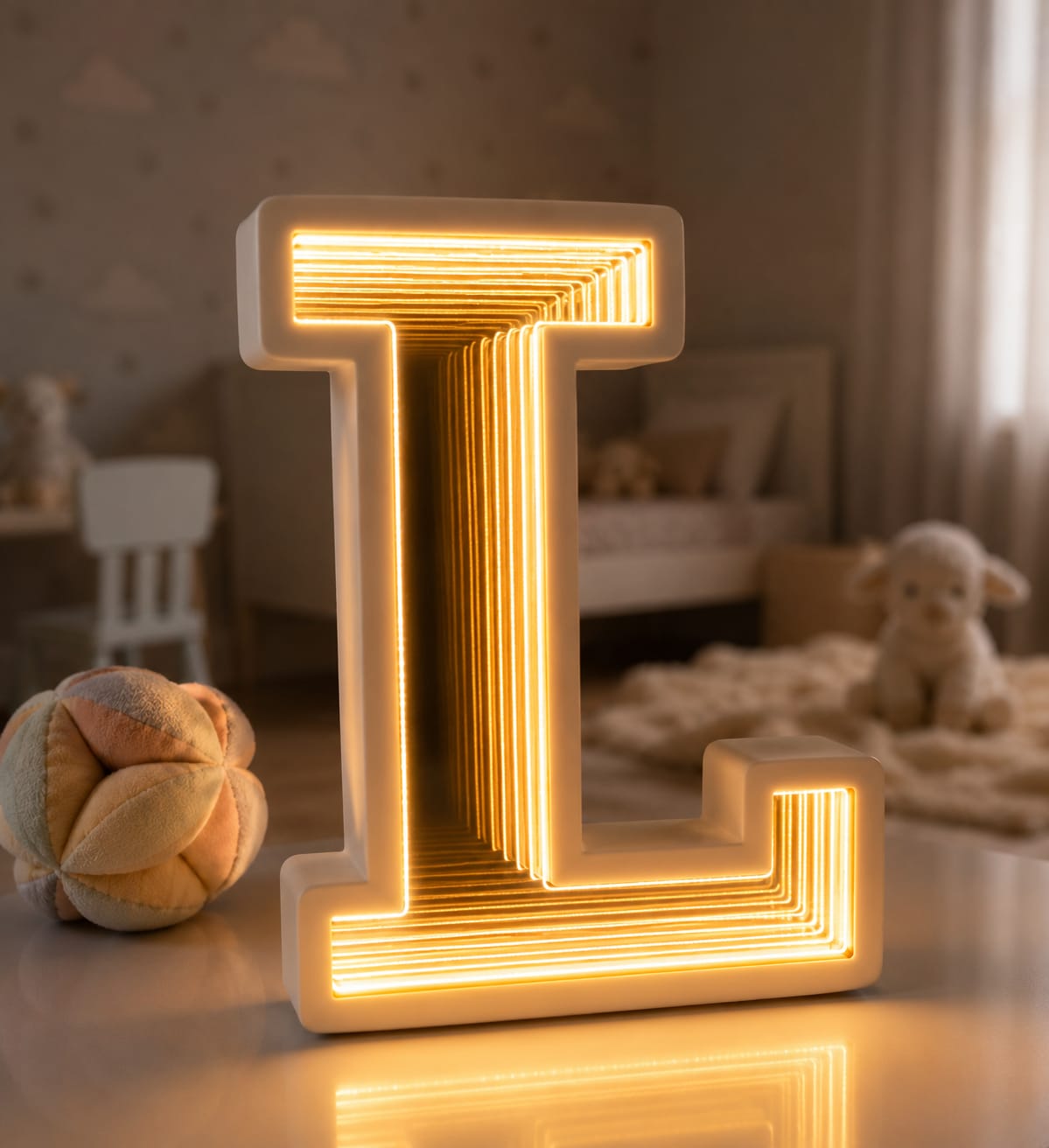 Infinity Mirror Initial Letter with Custom Name